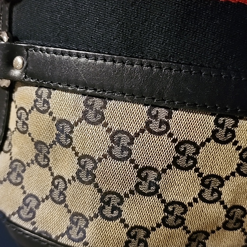 Gucci Blue and Red Stripe Monogram Bag - Picture 7 of 16